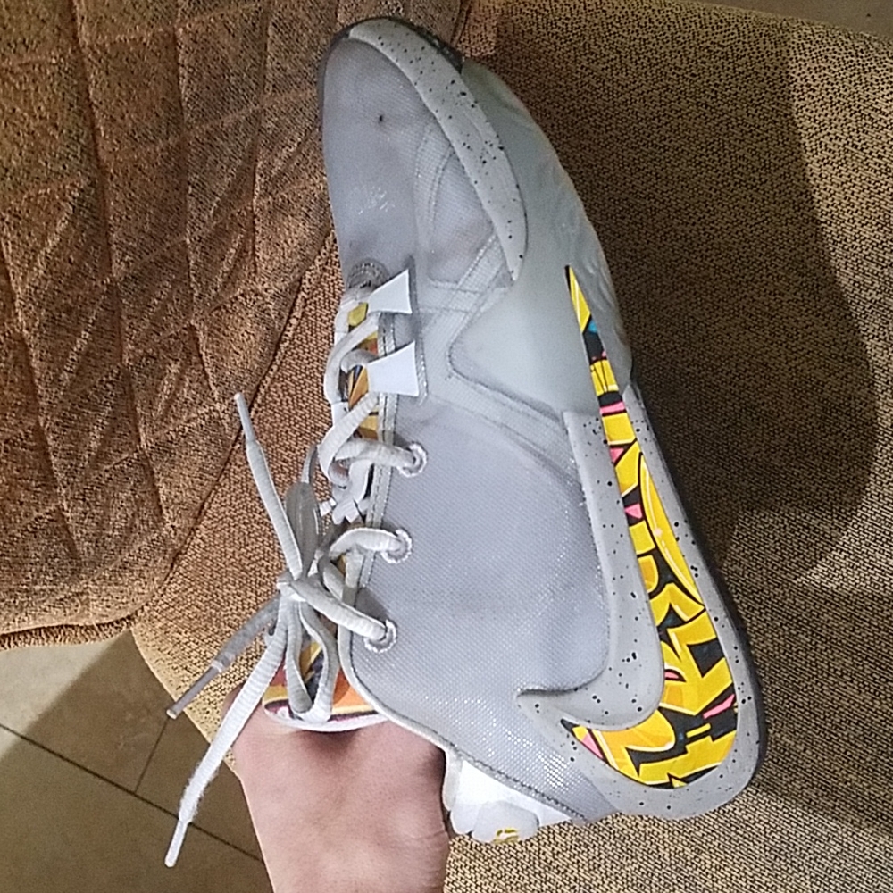 Nike Zoom Freak 1 GS Graffiti Multicolor Lace Up Basketball Shoes Sneakers - Picture 3 of 6